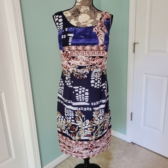 Single Los Angeles Plus 1X Printed Shift Dress NWT - Picture 1 of 7